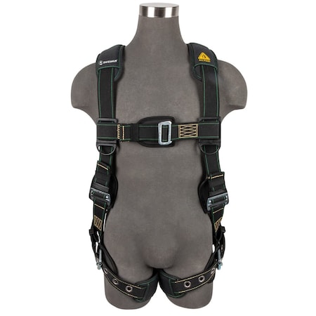 Safewaze Arc Flash Full Body Harness: 1D, MB Chest, TB Legs, L 020-1355
